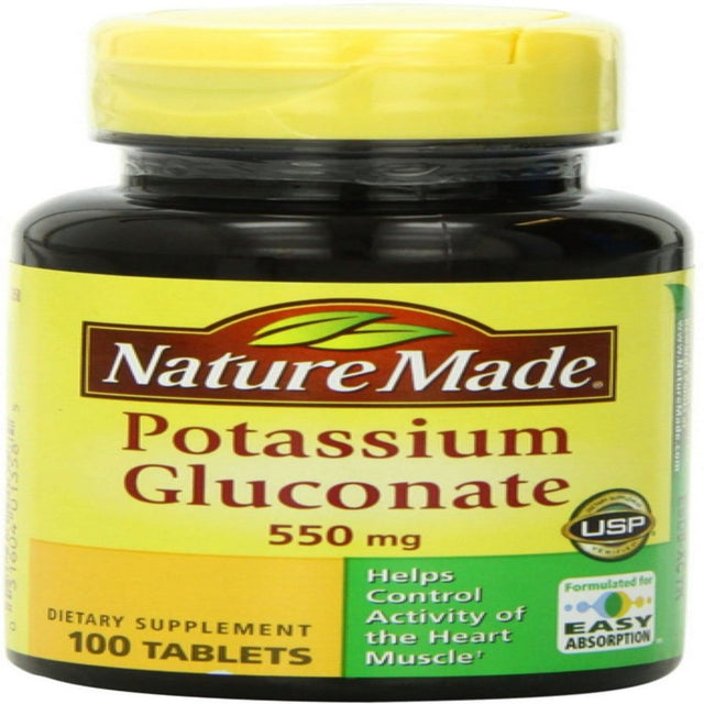 Nature Made Potassium Gluconate 550 Mg Tablets, 100 Ea (Pack of 2)