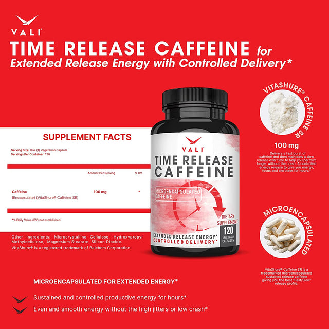 VALI Caffeine & L-Theanine Time Release Caffeine Bundle - Smart Smooth Focused Energy Cognitive Nootropic Supplement and Smart Slow Release Caffeine for Extended Energy, Focus & Alertness