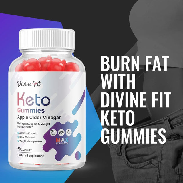 (5 Pack) Divine Fit Keto ACV Gummies - Supplement for Weight Loss - Energy & Focus Boosting Dietary Supplements for Weight Management & Metabolism - Fat Burn - 300 Gummies