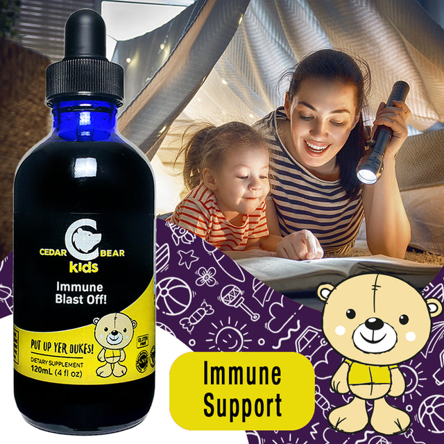 Cedar Bear Immune Blast Off! for Kids - a Liquid Herbal Supplement That Supports and Activates the Immune System'S Response Throughout the Body, Specifically in the Respiratory System 4 Fl Oz / 120 Ml