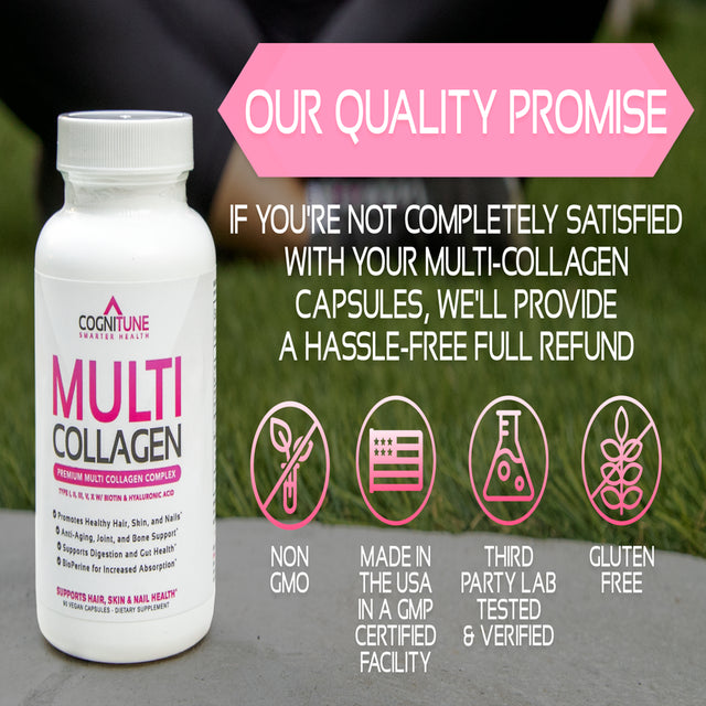 Multi Collagen Supplement, 5 Types of Collagen Peptides + Biotin, Hyaluronic Acid & Vitamin C, 2000Mg Collagen, 120 Capsules