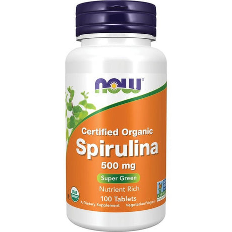 NOW Foods - Organic Spirulina 500 Mg. - 100 Tablets