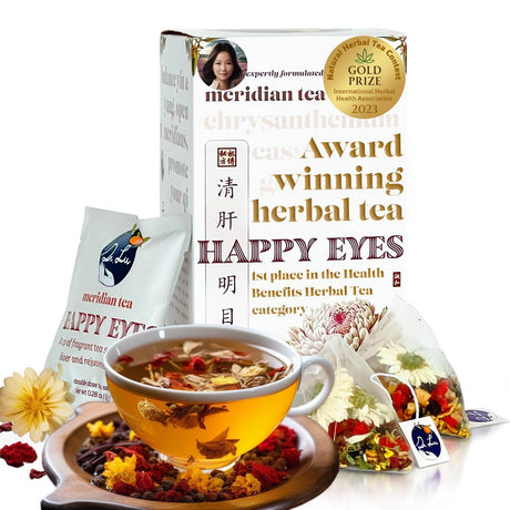 Dr. Lu’S Happy Eyes Tea | Liver Detox Tea for Eye Health | Chrysanthemum Tea | Liver Care Tea | Eyebright Tea | 8-Flavor Herbal Tea - Chrysanthemum, Cassia Seeds, Goji Berries, Mulberries...