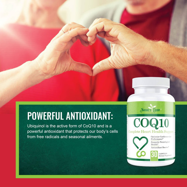 Coq10 Capsules - Promotes Heart & Brain Health for Increased Energy and Stamina – Powerful Antioxidant, Non-Gmo, Dietary Supplement - 30 Capsules