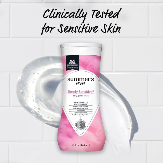 Summer’S Eve Simply Sensitive Daily Feminine Wash, Removes Odor, Ph Balanced, 15 Fl Oz