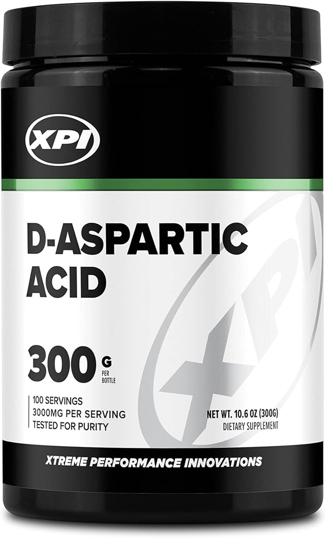 XPI D-Aspartic Acid Powder 300 Grams, 100 Servings - Pure DAA Powder