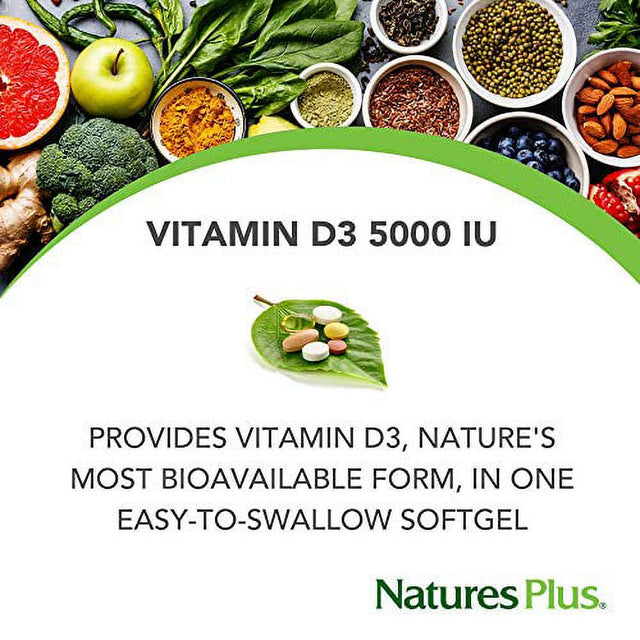 Nature'S plus Vitamin D3, 125 Mcg (5,000 IU), 60 Softgels