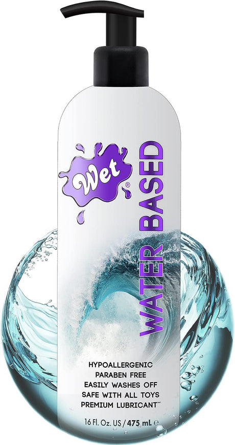 Wet Water-Based Lube, 16 Fl Oz Bottle W/ Pump, Personal Lubricant