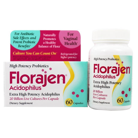 Florajen - Florajen Acidophilus High Potency Probiotics - 60 Capsules