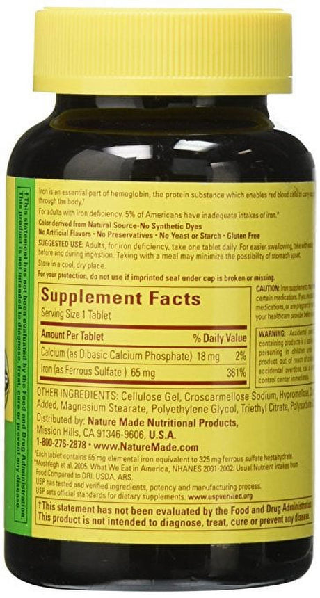 Nature Made Iron 65 Mg - 365 Tablets