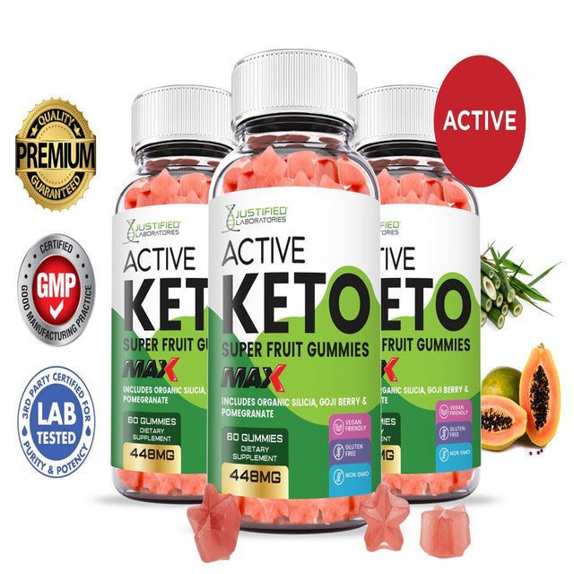 (3 Pack) Active Keto Max Gummies Dietary Supplement 180 Gummys