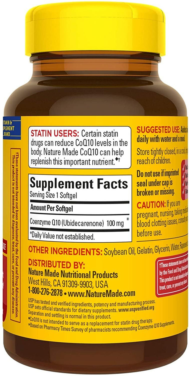 Nature Made Coq10 100 Mg Softgels, 72 Ea (Pack of 6)