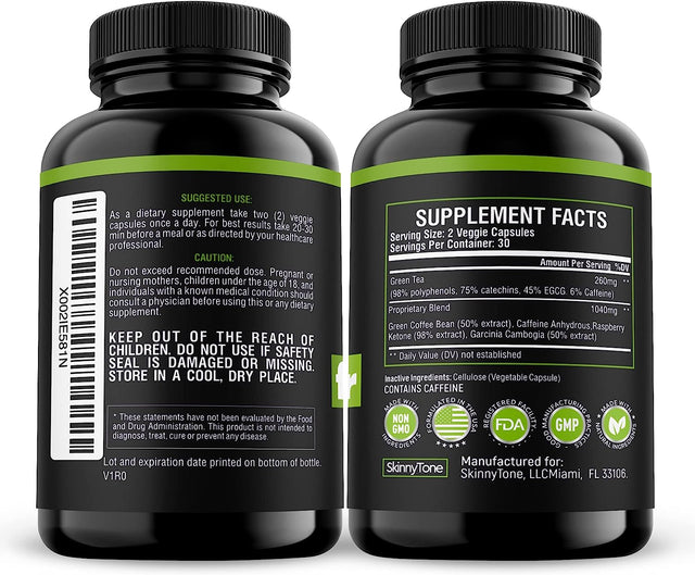 Weight Loss Green Tea Extract Fat Burner with EGCG- Natural Detox Diet Pills for Belly Fat That Work Fast for Women 6-Metabolism Booster-Thermogenic Supplements-Carb Blocker-Appetite Suppressant -60Ct