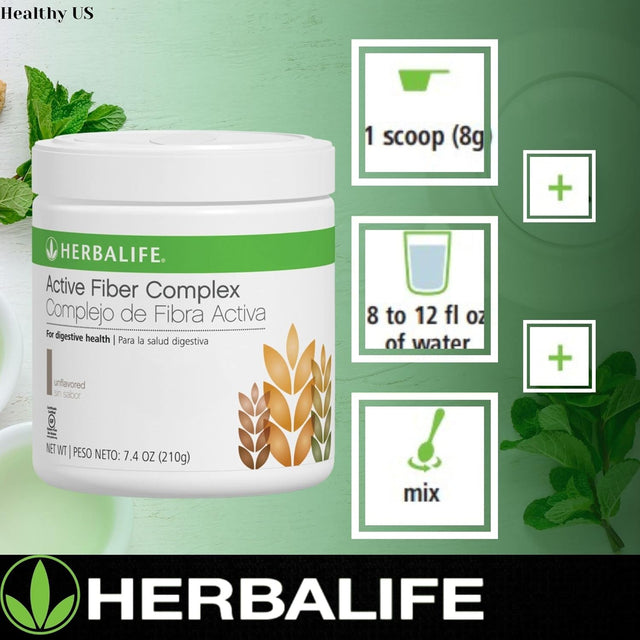 Herbalife Unflavored Active Fiber Complex: (210G) 7.4 Oz. for Digestive Health, Natural Flavor, Gluten-Free, 10 Calories