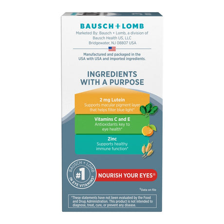 Bausch + Lomb Ocuvite Eye Vitamin & Mineral Supplement Tablets, Lutein, 120 Ct