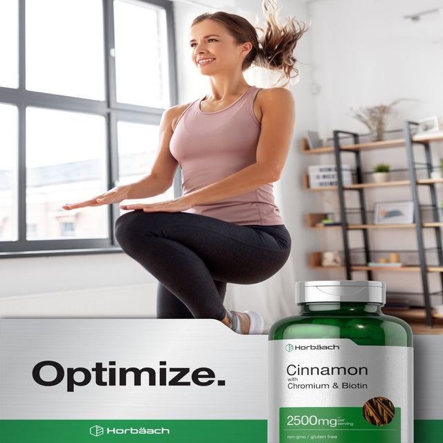 Cinnamon with Chromium & Biotin | 250 Vegetarian Capsules | by Horbaach