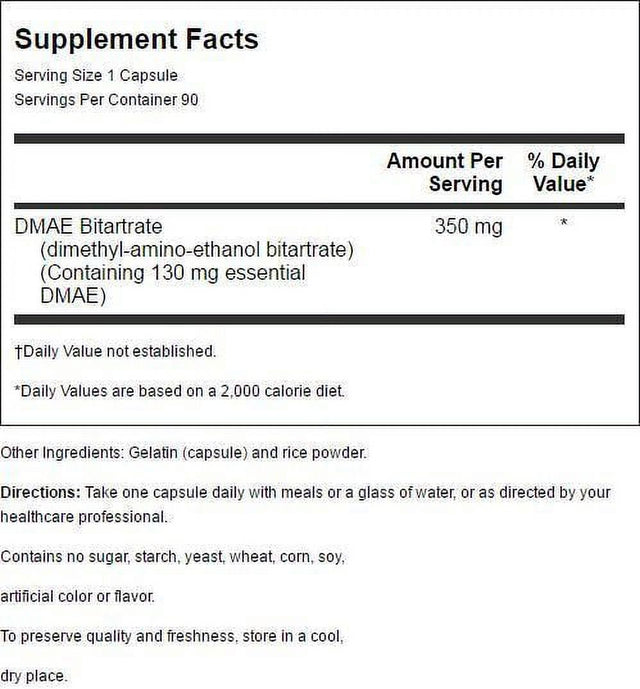 World Organic Dmae 350 Mg 90 Caps