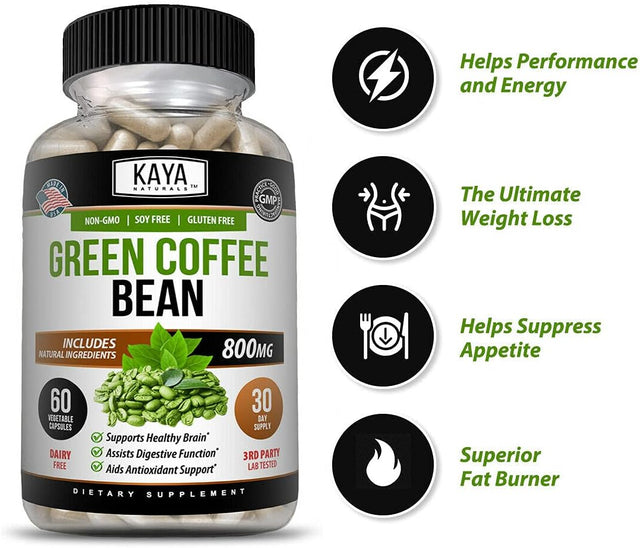 Kaya Naturals Green Coffee Bean 60Ct - Weight Management