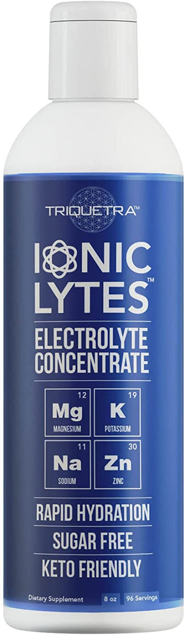 Ionic Lytes Electrolyte Concentrate (96 Servings) | Sugar Free, Keto Electrolyte Drops, Perfectly Purified Ionic Electrolytes for Rapid Hydration | 30% More Potassium, Magnesium & Zinc (8 Oz)