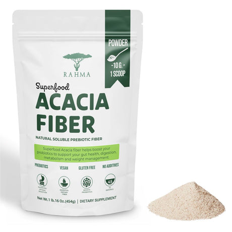 Superfood Acacia Fiber 16 Oz.1 Lb. Natural Soluble Prebiotic Fiber Supplement for Gut Health and Weight Management. Fibra Para Bajar De Peso. IBS & Leaky Gut Repair.Promotes Optimal Digestion.