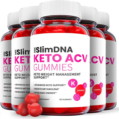 (5 Pack) Slim DNA Keto ACV Gummies - Supplement for Weight Loss - Energy & Focus Boosting Dietary Supplements for Weight Management & Metabolism - Fat Burn - 300 Gummies