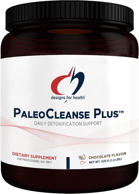 Designs for Health Paleocleanse plus - Detox Powder with 18G Bone Broth Protein, Antioxidant Herbs, Vitamins + Minerals - Smoothie Shake Drink Mix, Chocolate (15 Servings / 525G)