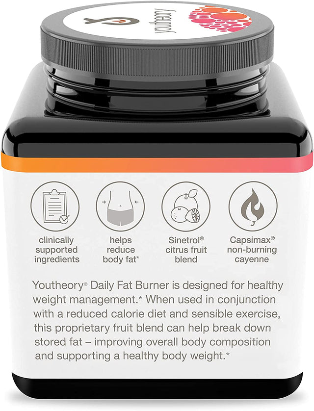 Youtheory Daily Fat Burner Vegetarian Capsules, Healthy Weight Management, 60 Capsules