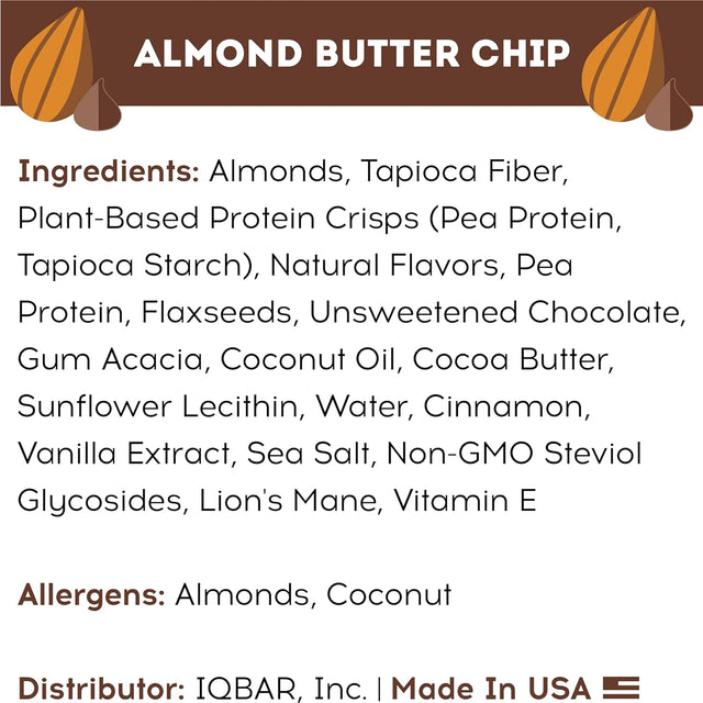 I Brain and Body Keto Protein Bars Almond Butter Chip, 1.6 Oz, 4 Ct