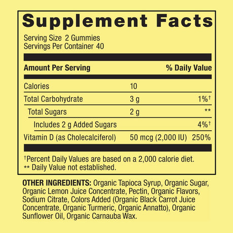 Spring Valley Vitamin D3 Gummy, 2000 IU, 80 Ct