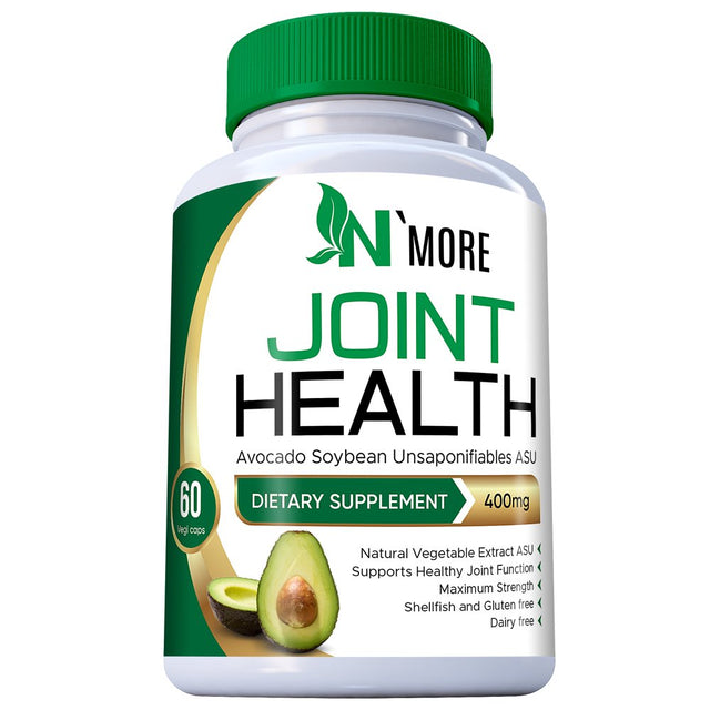 N'More Avocado Soybean Unsaponifiables Joint Health Supplement 400 Mg, Non-Gmo, Dairy, Gluten & Shellfish Free, 60 Day Supply, One Capsule per Day