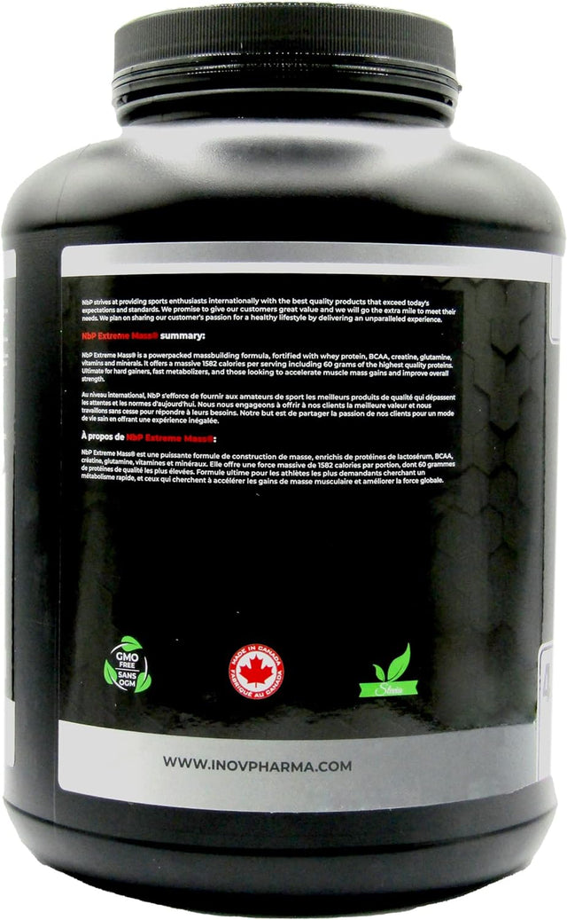 Extreme Mass Vanilla10 Lbs (4.54 Kg) from Sunshine Biopharma, Mass Gainer Protein Mix Giving the High Calorie, Whey, BCAA, Creatine, Glutamine, Vitamins, Minerals. Improved Formulation, Less Sugar