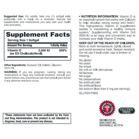 MM Vitamin D-3 2000 IU Dietary Supplement (400 Ct.)