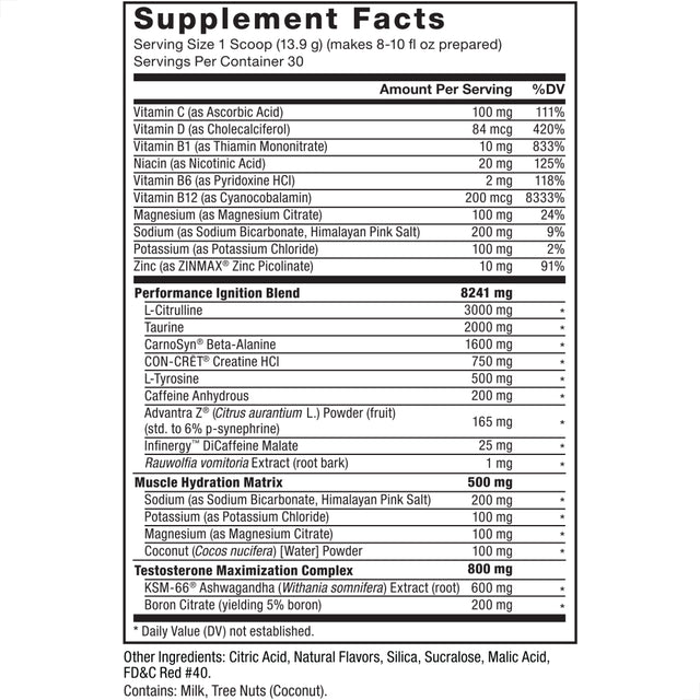 Test X180 Pre-Workout Powder & Testosterone Booster for Men, Increase Energy & Endurance, Build Muscle & Strength, Nitric Oxide Supplement with Ashwagandaha, Force Factor, Fruit Punch, 30 Servings