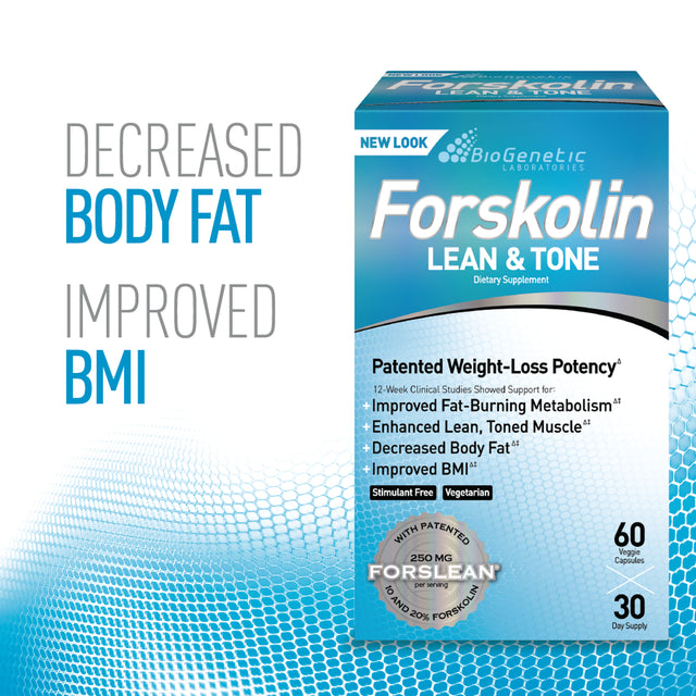 Biogenetic Labs Forskolin Lean & Tone - Weight Loss Pills - Body Toning Formula Fat Burner and Maintenance of Muscle Mass for Men and Women Appetite Suppressant - 60 Capsules - Vegetarian