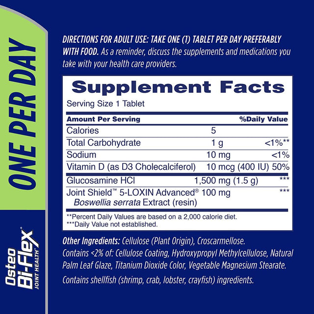 Osteo Bi-Flex One per Day Glucosamine HCI & Vitamin D3 Caplets 30 Caplets