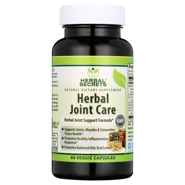 Herbal Secrets Herbal Joint Care Veggie Capsules - Supports Joint, Muscle & Connective Tissues Health* -Promotes Healthy Inflammation Response* (60 Count)