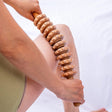 Wooden Curved Massager Handheld Roller Stick, 12 Rollers Trigger Point Manual Body Therapy Massager for Fascia, Cellulite, Muscle & Lymphatic Drainage, Muscle Belly Waist Relief Tool