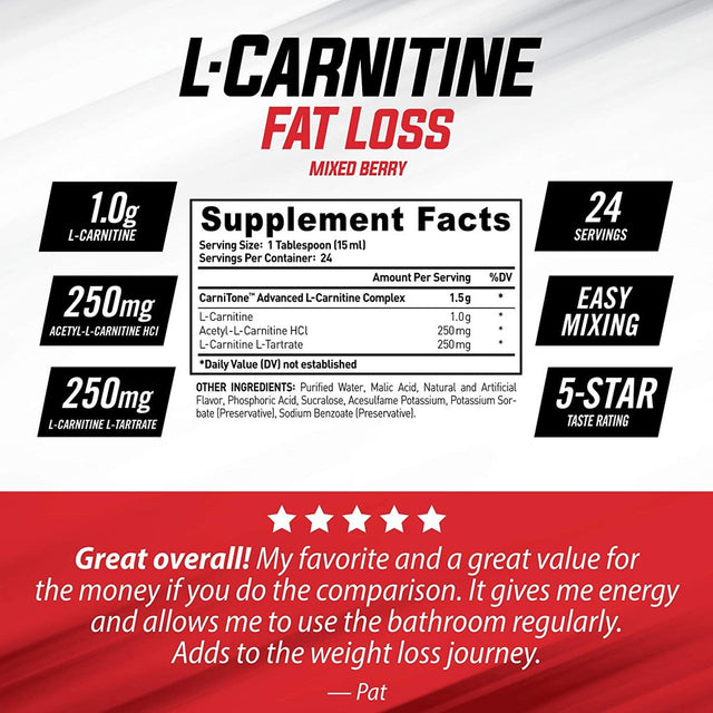 Isatori | LS3 - L-Carnitine Liquid Fat Burner & Metabolism Activator, Keto Friendly Weight Loss, Stimulant Free, 1,500 Mg | Mixed Berry, 24 Fl Oz, 48 Servings (2-PACK)