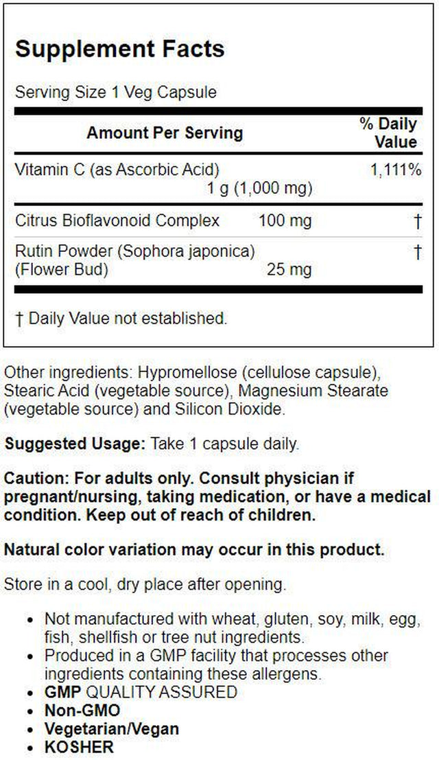 NOW Supplements, Vitamin C-1,000 with 100 Mg of Bioflavonoids, Antioxidant Protection*, 250 Veg Capsules