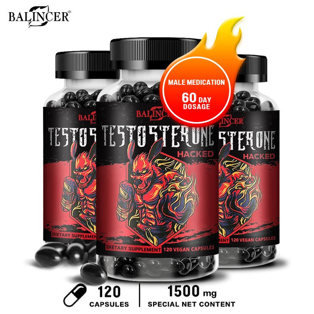 Testosterone Booster for Men 1500Mg 12In1 with Goat Grass, Zn.C, Vitamind, Ginseng, Tribulus Terrestris, Ashwagandha, Tongkat Ali & More - Performance, Energy Booster, Memory Support-120Capsules