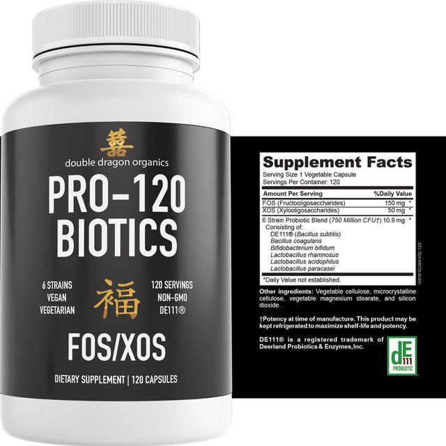 Probiotics for Men & Women with FOS XOS DE111, 120 Capsules (3 Pack)