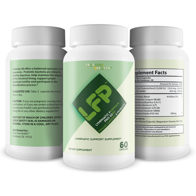 LFP - Lymphatic Formula Pro 2000 Immune Support & Probiotic - Lymphatic Support Supplement to Promote Healthy Immune System & Lymphatic Function - Aid Immune Response, Gut Health, & Overall Health