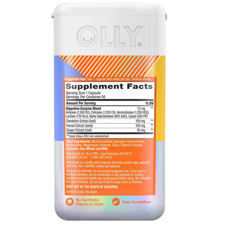 OLLY Beat the Bloat Capsule Supplement (56 Ct.)