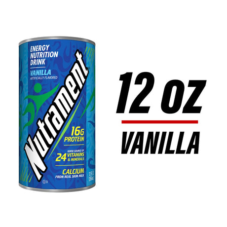 Nutrament Vanilla Nutrition Drink, Energy Drink with Vitamins, Minerals and Protein, 12 FL OZ Can