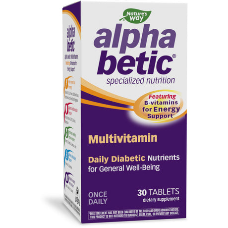 Nature'S Way Alpha Betic Unisex Daily Diabetic Multivitamin Tablets with B-Vitamins, 30 Ct