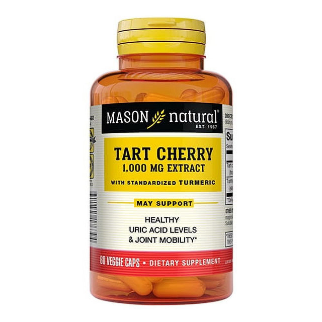 Mason Natural Tart Cherry 100 Mg Extract with Standardized Turmeric Capsules, 60 Ea, 2 Pack