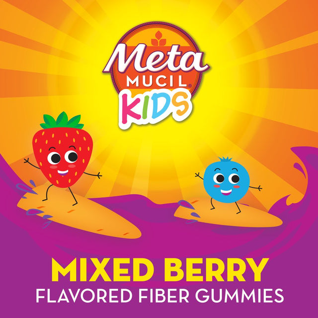 Metamucil Kids Fiber Gummies for Digestive Health, Mixed Berry Flavored, 72 Ct