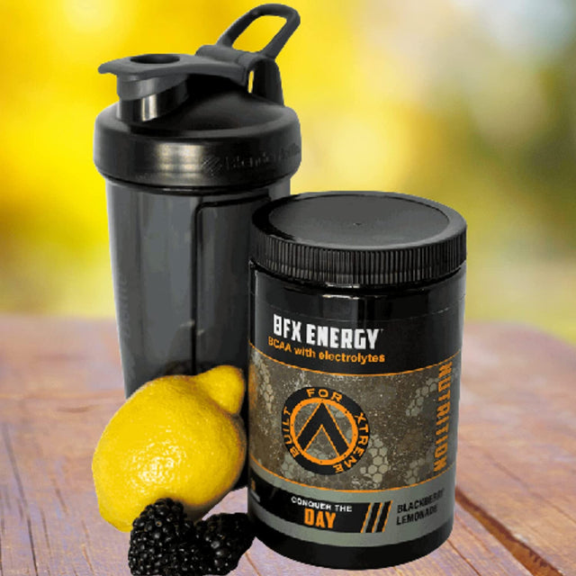 BFX Energy Pre Workout Powder Supplement (Blackberry Lemonade) with BCAA, Electrolytes, and Green Tea Leaf for Natural Caffeine, Intra and Post Workout Muscle Recovery, 30 Servings