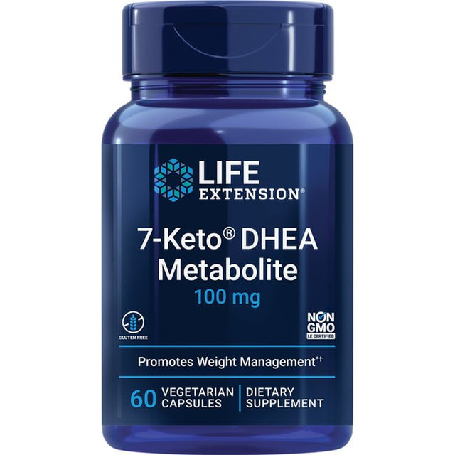 Life Extension 7-Keto® DHEA Metabolite, 100 Mg - for Weight Management & Hormone Balance - Gluten Free, Non-Gmo - 60 Vegetarian Capsules