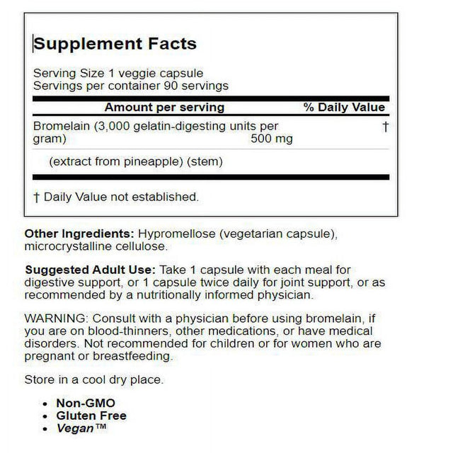 Doctor'S Best High Potency Bromelain 3000 GDU, Non-Gmo, Gluten Free, Joint Support, 90 Veggie Caps